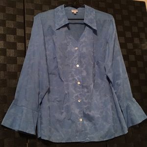 Peek-a-Boo Blue Buttoned Shirt